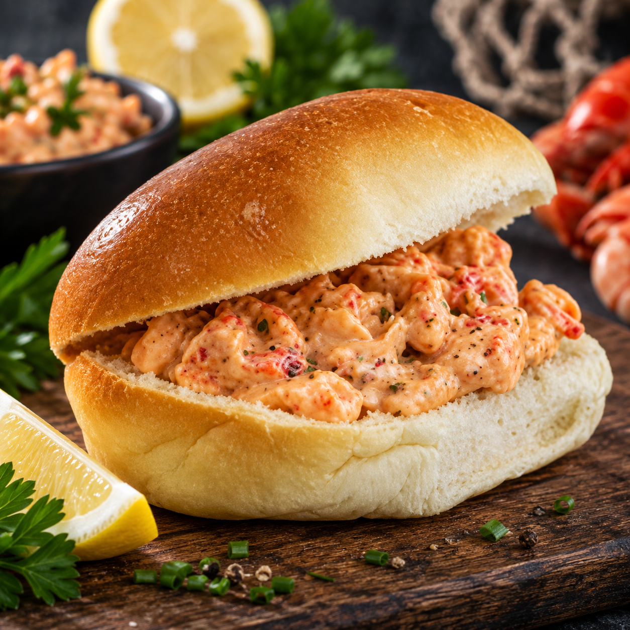 Broodje Hollandse Garnalen in truffelsaus